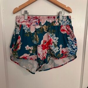 Show Me Your MuMu Floral Athletic Shorts - Blue and Red